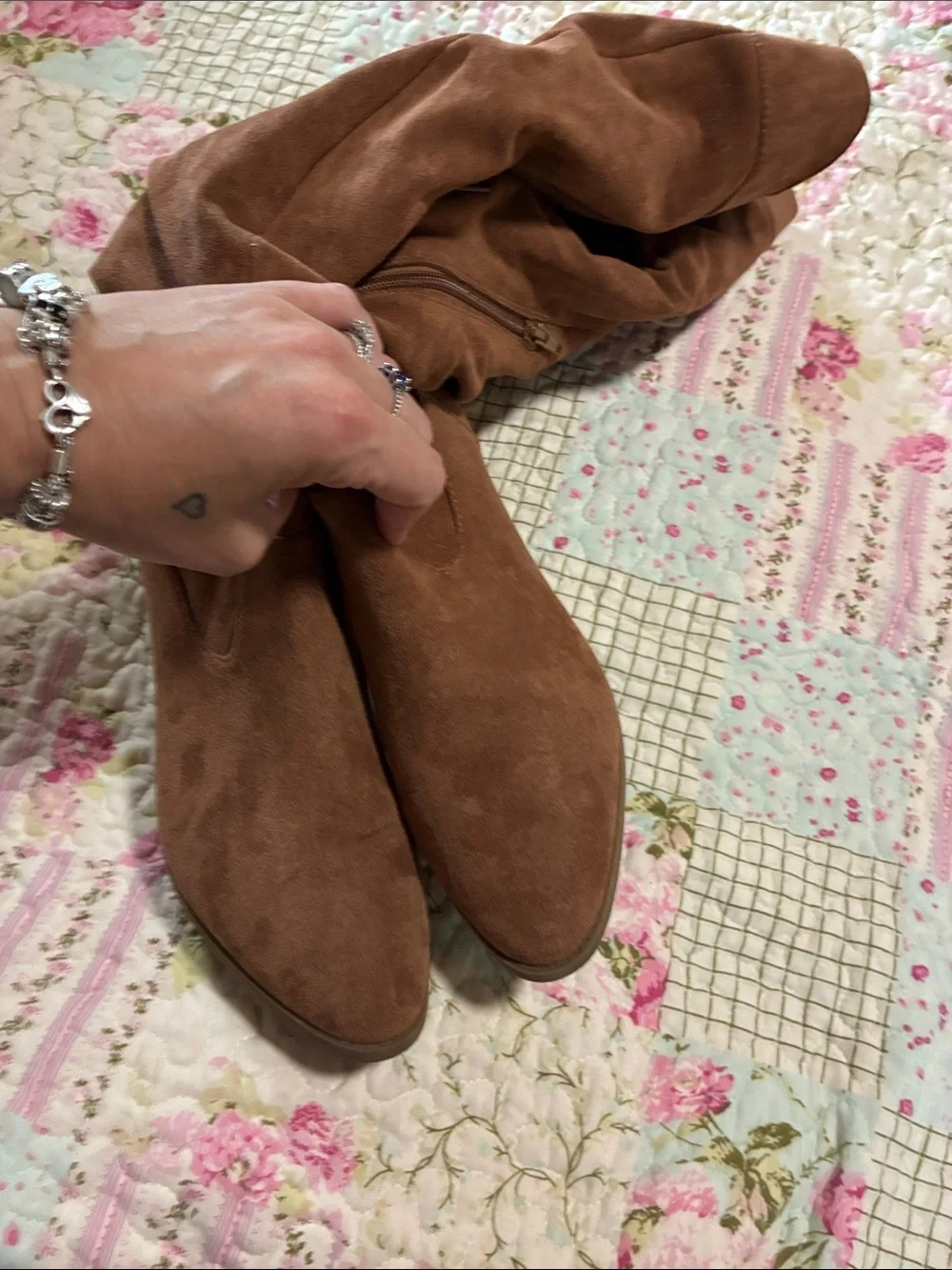 Time and Tru Brown Knee High Block Heel Boots